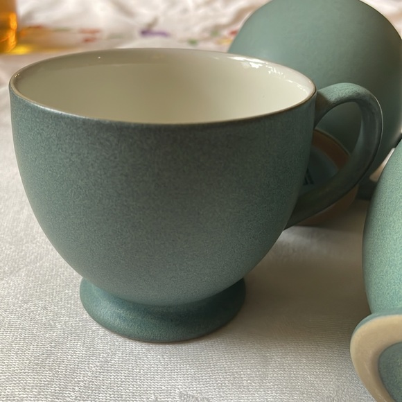 Denby England Luxor set of 4 teacups meridian shape stoneware vintage - Picture 2 of 7